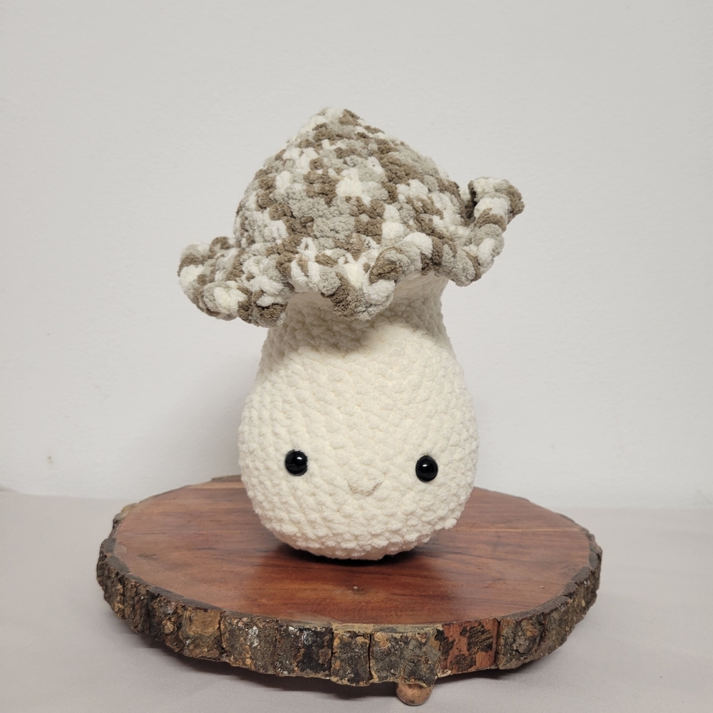 Handcrafted Beautiful Fall 12 " Crochet Mushroom Plush Decor/ Toy